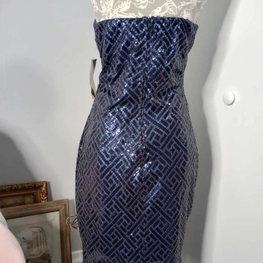 NWT Trixxi Strapless Sequin Evening Dress - Picture 4 of 8